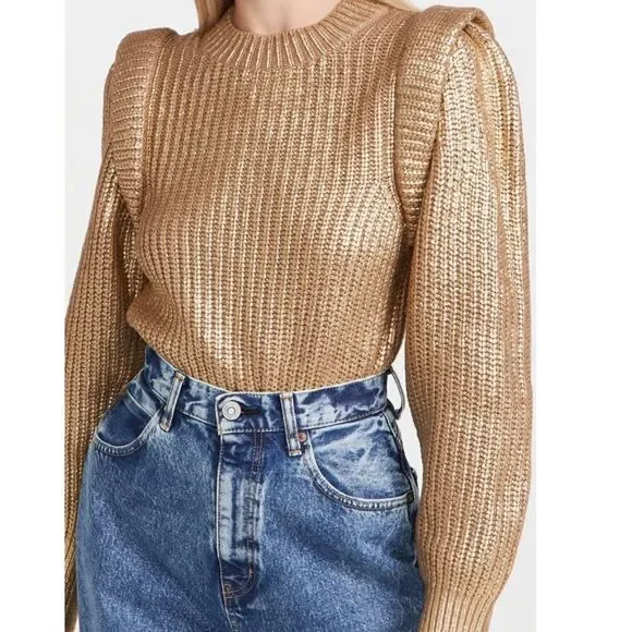 Ulla Johnson Victoire Pullover Gold Sweater Cashmere Blend